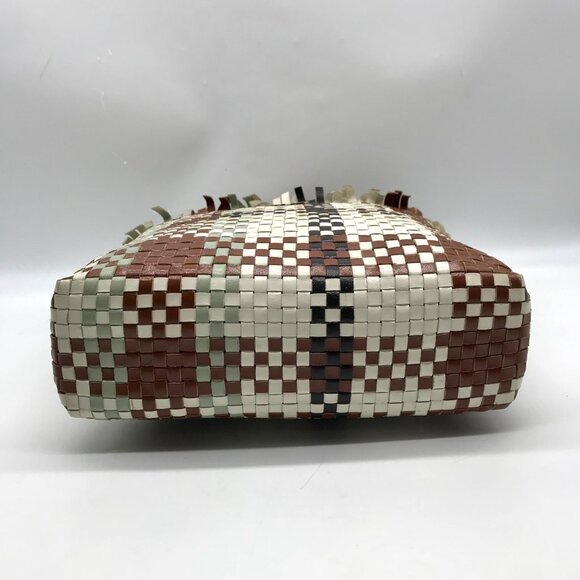 Salvatore Ferragamo Multicolor Woven Leather Gancini Shoulder Bag - Picture 5 of 12